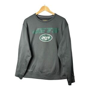 Nike‎ NFL New York Jets Therma-FIT Pullover Sweatshirt Football Gray Size Large